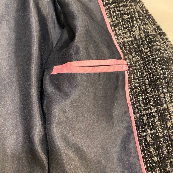 J.Crew Tweed Jacket Size 6 Black White Fringe Full Zip - Picture 12 of 15